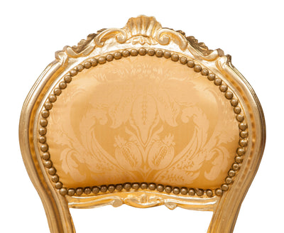 Biscottini Sedia stile francese Luigi XVI in legno massello di faggio ORO/ORO poltroncina