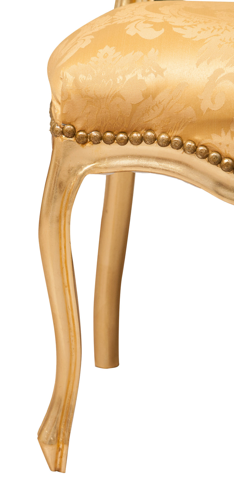 Biscottini Sedia stile francese Luigi XVI in legno massello di faggio ORO/ORO poltroncina