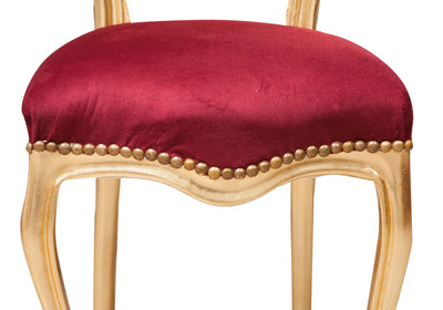 Biscottini Sedia stile francese Luigi XVI in legno massello di faggio ORO/ROSSO Offerta