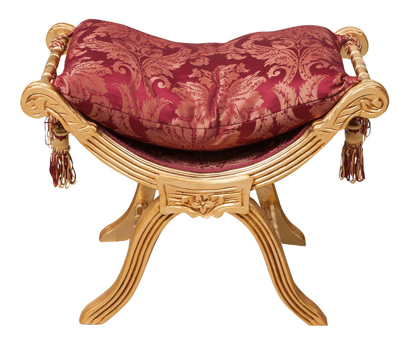 Biscottini Panchetta stile francese Luigi XVI in legno massello di faggio faldistorio XVI,