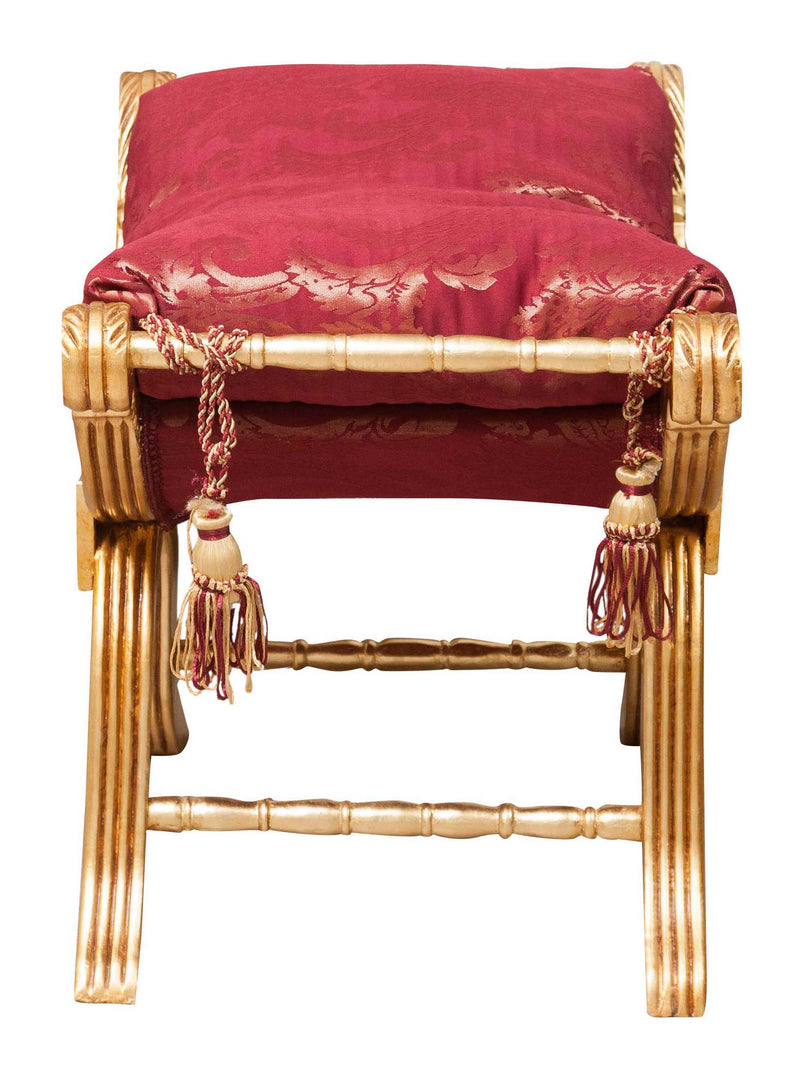 Biscottini Panchetta stile francese Luigi XVI in legno massello di faggio faldistorio XVI,