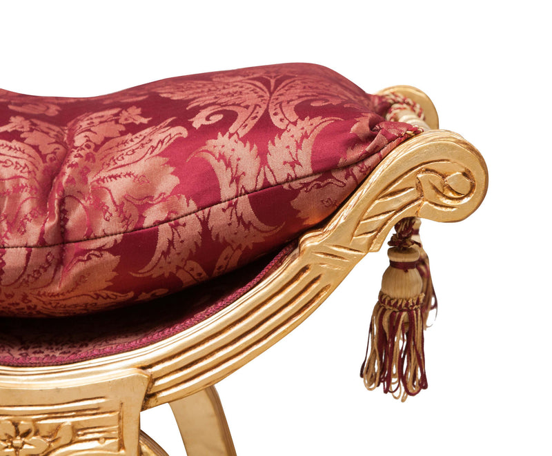 Biscottini Panchetta stile francese Luigi XVI in legno massello di faggio faldistorio XVI,