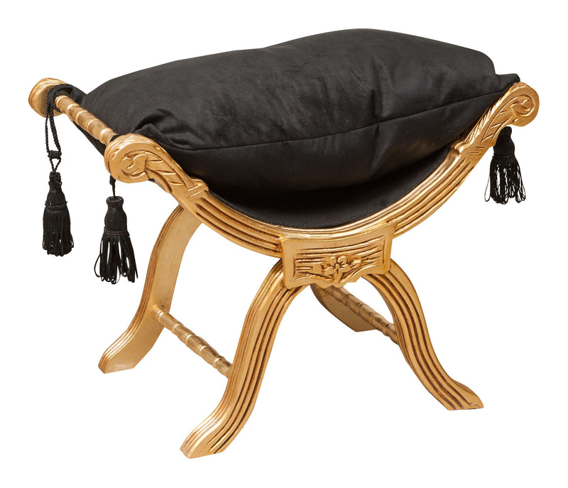 Biscottini Panchetta stile francese Luigi XVI in legno massello di faggio faldistorio XVI,