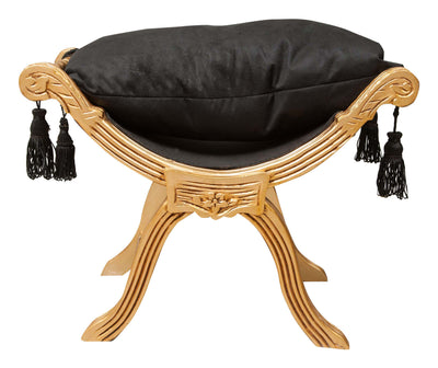 Biscottini Panchetta stile francese Luigi XVI in legno massello di faggio faldistorio XVI,