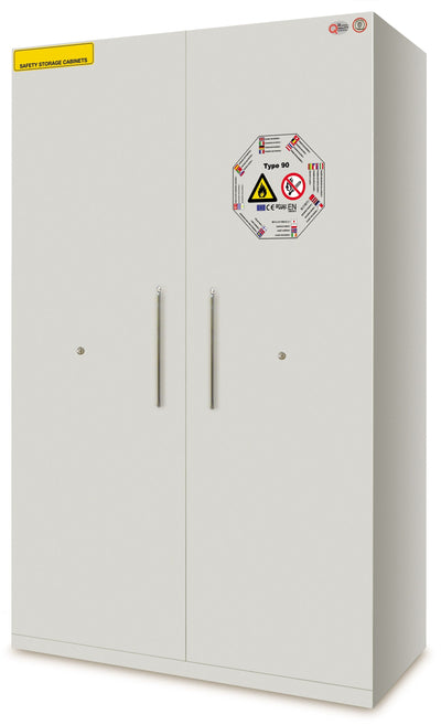 Armadio di sicurezza certificato contro il fuoco 90 minuti EN 14470-1 a doppia anta battente cm. 120x60x195h