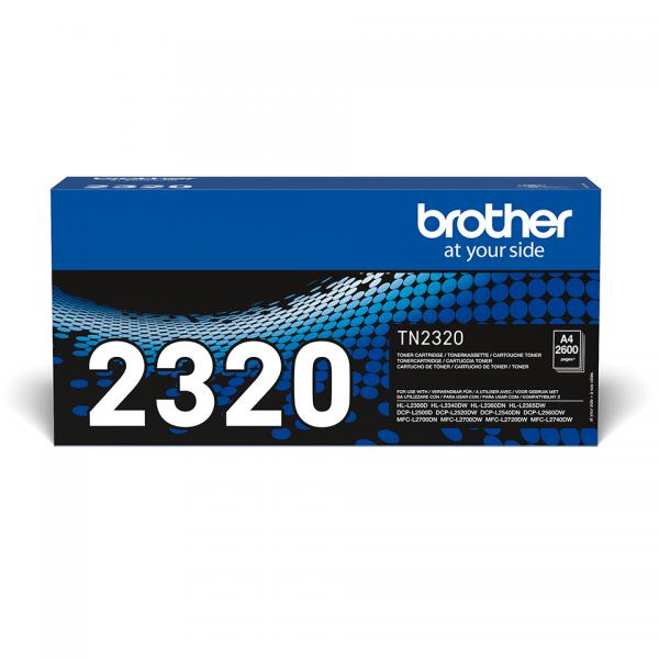 Toner originale Brother TN-2320 per stampanti Brother DCP / HL - Stampa fino a 2.600 al 5% di copertura - Nero