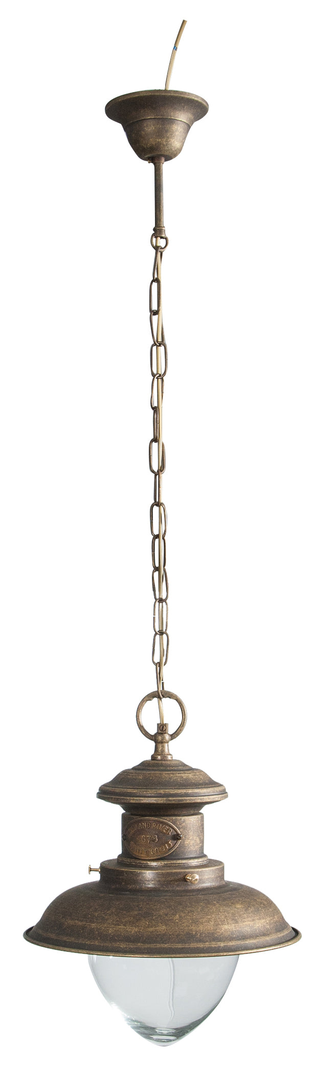 Biscottini Lampadario style Vecchia Marina in fusione di ottone invecchiato Diam.30XH98 cm Made in Italy