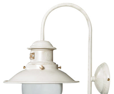 Biscottini Lampada applique a muro style Vecchia Marina in fusione di ottone patinato in bianco invecchiato L30XPR22XH37 cm Made in Italy