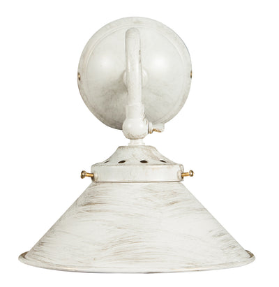 Biscottini Lampada applique a muro style Country in fusione di ottone patinato in bianco invecchiato L25XPR16XH17 cm Made in Italy