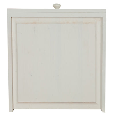 Biscottini Credenza Shabby-Country Chic in legno massello di tiglio artigianale struttura bianca anticata piano finitura naturale L156xPR45