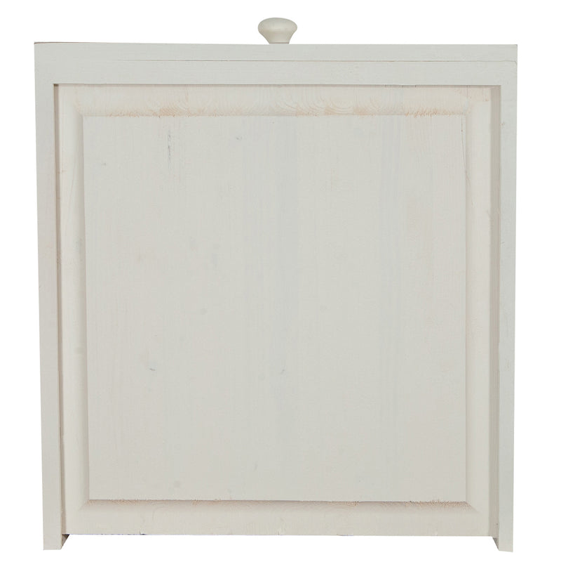 Biscottini Credenza Shabby-Country Chic in legno massello di tiglio artigianale struttura bianca anticata piano finitura naturale L156xPR45