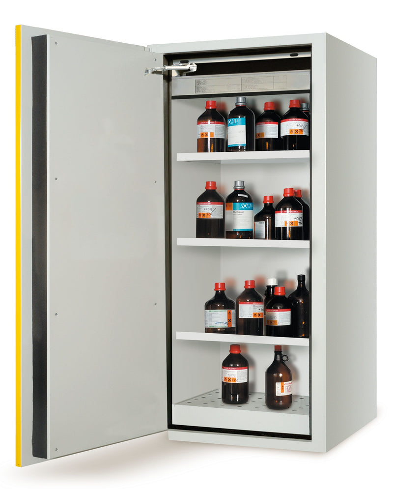 Armadio di sicurezza certificato contro il fuoco 90 minuti EN 14470-1 per prodotti liquidi e solidi infiammabili cm. 90x60x195h