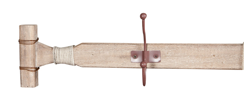 Biscottini Attaccapanni da parete a forma di remo in legno massello L116,5XPR6,5XH15 cm