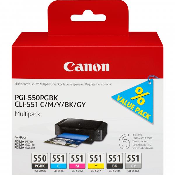 Cartuccia Canon INK PGI-550 / CLI-551 C, M, Y, BK, GY