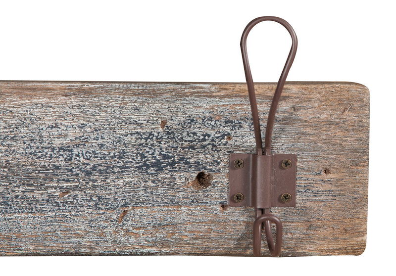 Biscottini Attaccapanni da parete in legno massello L57,5XPR7XH14 cm massello, dipinto