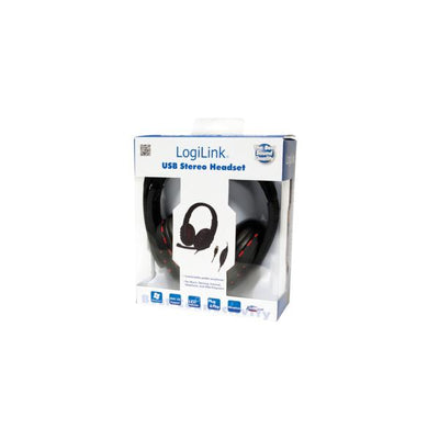 LogiLink HS0033 cuffia e auricolare Padiglione auricolare Nero, Rosso