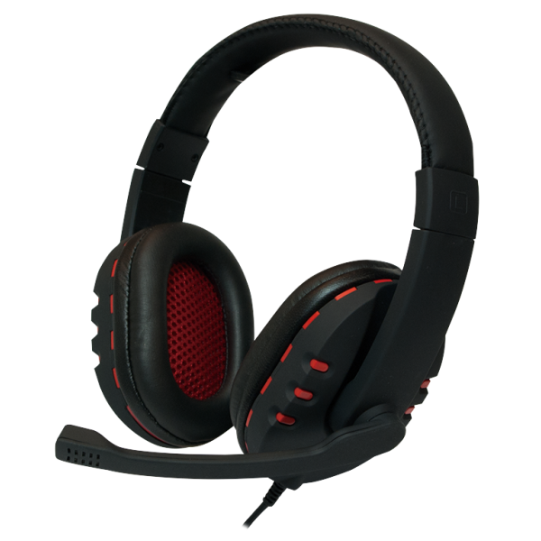 LogiLink HS0033 cuffia e auricolare Padiglione auricolare Nero, Rosso