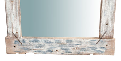 Biscottini Specchio da parete in legno massello L60xPR3,5xH60 cm. effetto antico dipinto