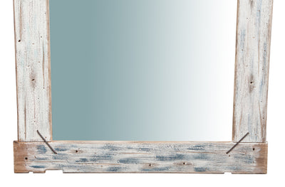 Biscottini Specchio da parete in legno massello L90xPR3,5xH90 cm. effetto antico dipinto