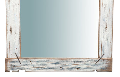 Biscottini Specchio da parete in legno massello L90xPR3,5xH120 cm. effetto antico dipinto