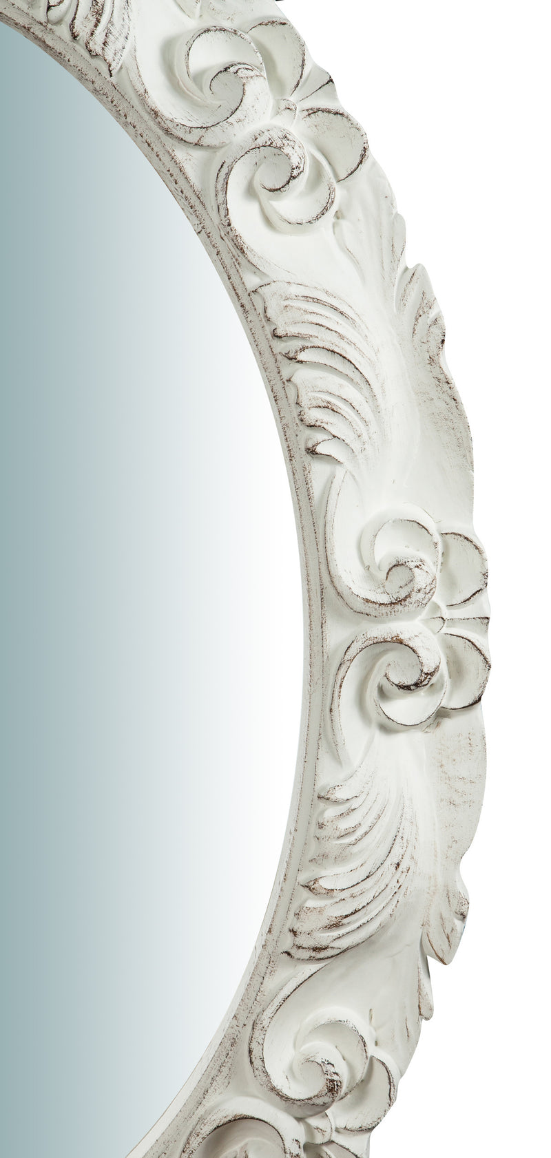 Biscottini Specchiera da parete verticale/orizzontale in legno finitura bianco anticato L66xPR4,5xH88 cm Made in Italy