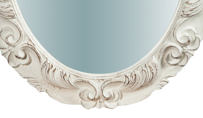 Biscottini Specchiera da parete verticale/orizzontale in legno finitura bianco anticato L66xPR4,5xH88 cm Made in Italy