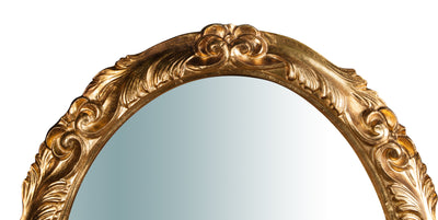 Biscottini Specchiera da parete verticale/orizzontale in legno finitura foglia oro anticato L98xPR7xH78 cm Made in Italy