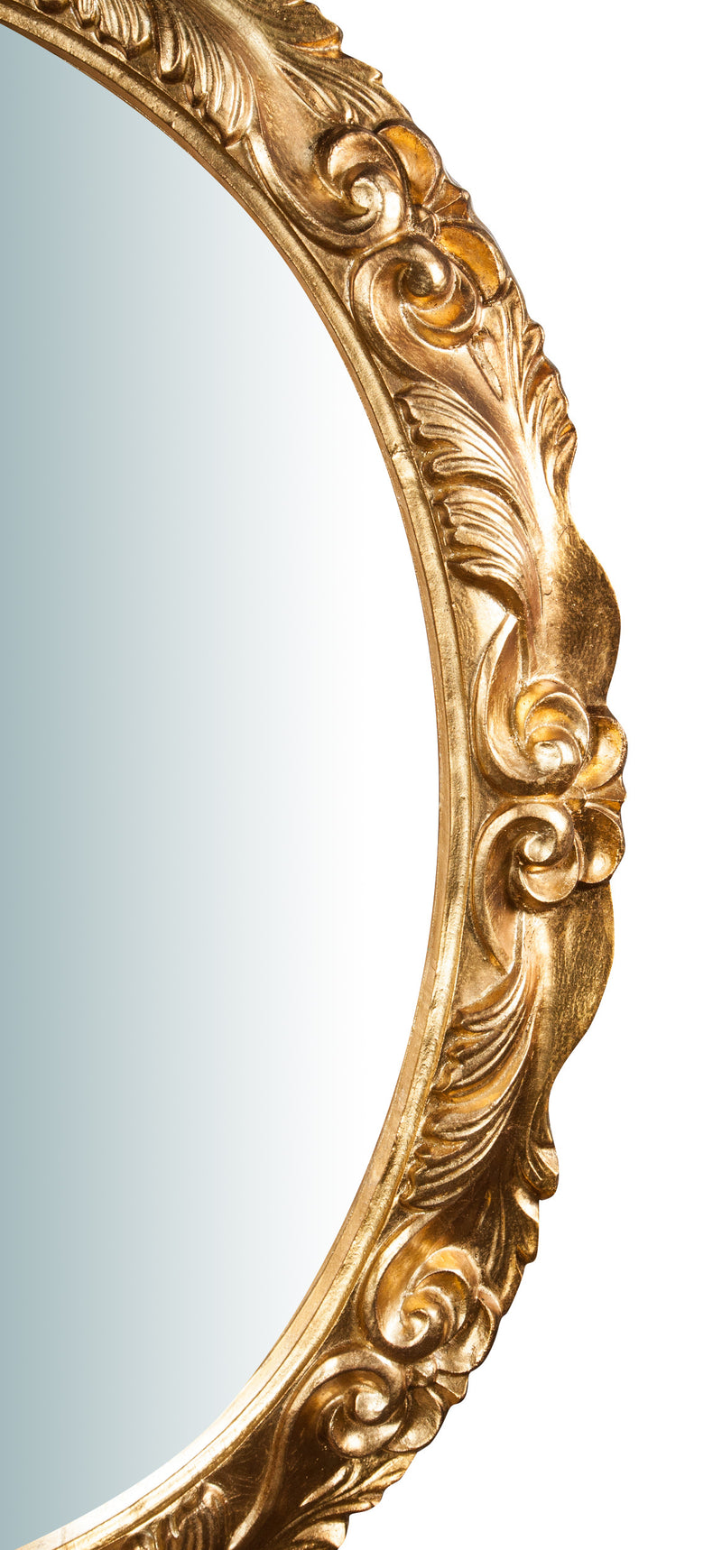 Biscottini Specchiera da parete verticale/orizzontale in legno finitura foglia oro anticato L98xPR7xH78 cm Made in Italy