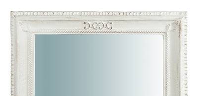 Biscottini Specchiera da parete verticale/orizzontale in legno finitura bianco anticato L67xPR4,5xH87 cm Made in Italy