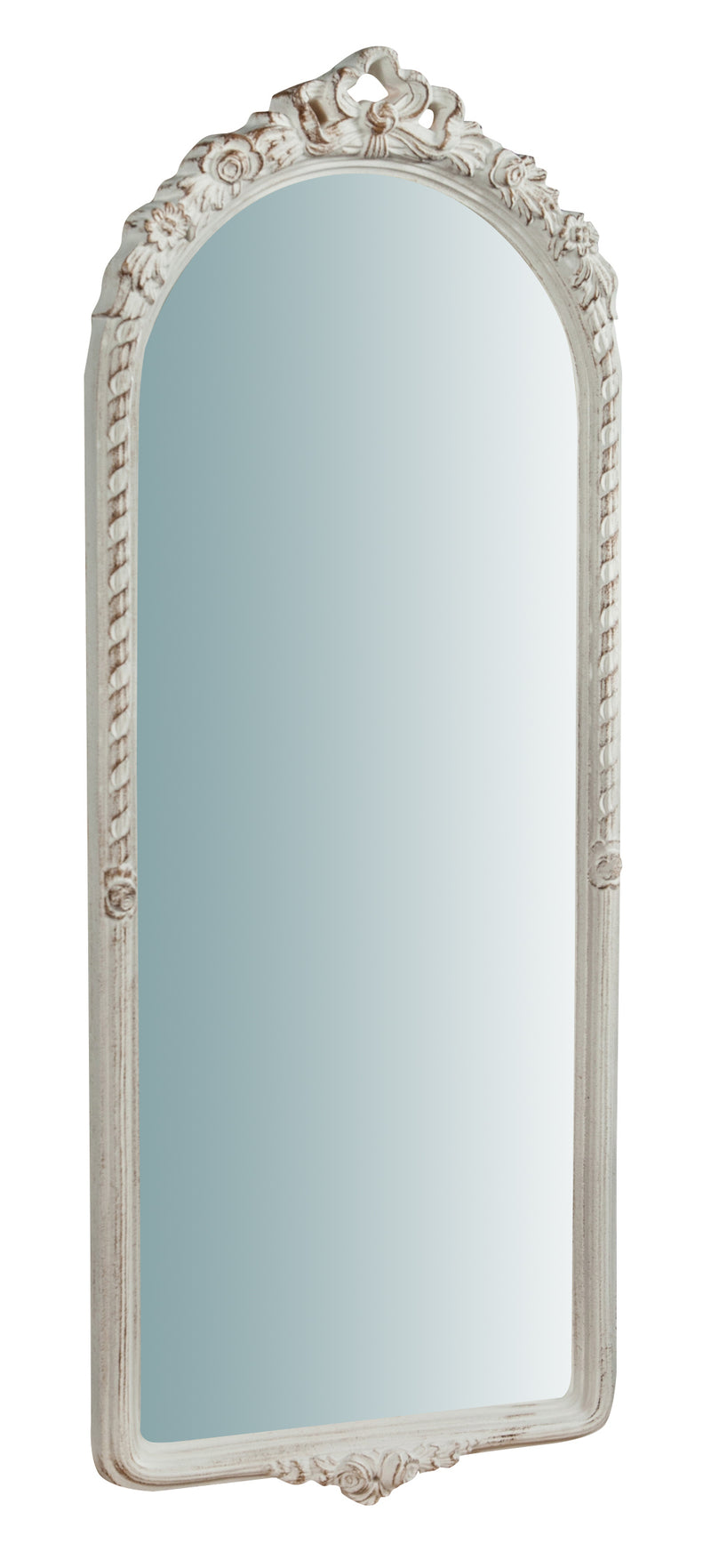 Biscottini Specchiera da parete verticale/orizzontale in legno finitura bianco anticato L34xPR5xH87 cm Made in Italy