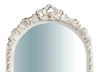 Biscottini Specchiera da parete verticale/orizzontale in legno finitura bianco anticato L34xPR5xH87 cm Made in Italy