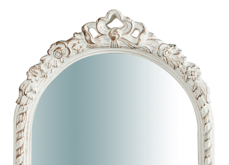 Biscottini Specchiera da parete verticale/orizzontale in legno finitura bianco anticato L34xPR5xH87 cm Made in Italy