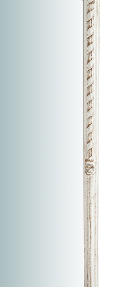 Biscottini Specchiera da parete verticale/orizzontale in legno finitura bianco anticato L34xPR5xH87 cm Made in Italy