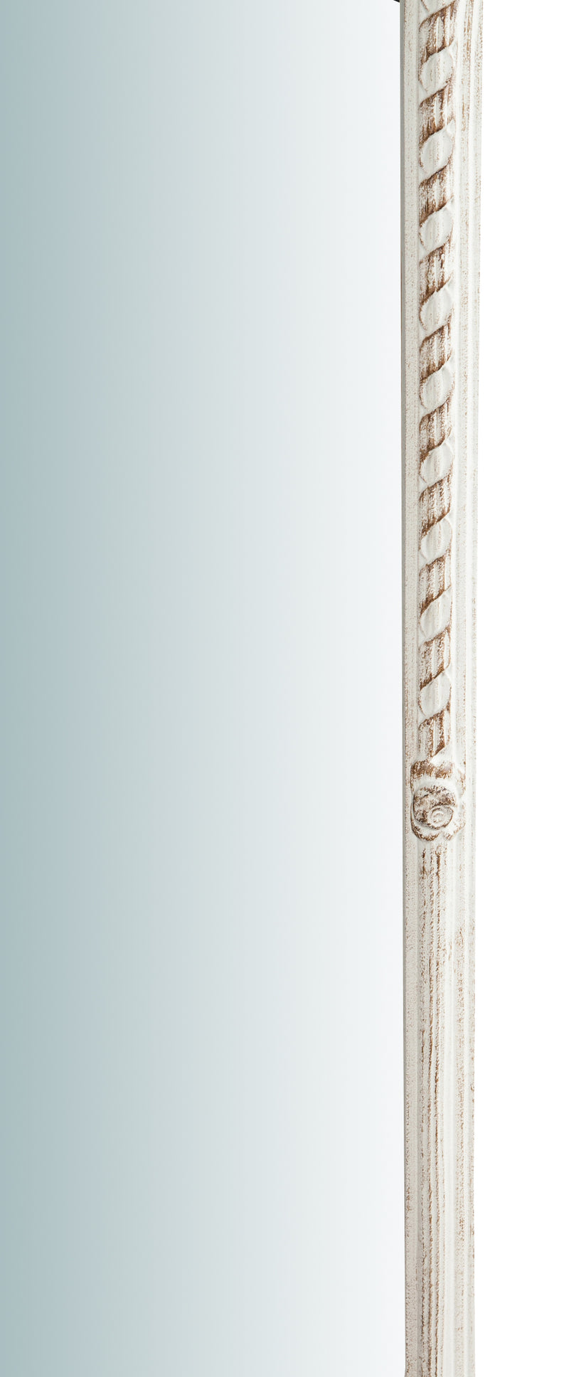 Biscottini Specchiera da parete verticale/orizzontale in legno finitura bianco anticato L34xPR5xH87 cm Made in Italy