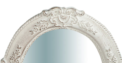 Biscottini Specchiera da parete verticale/orizzontale in legno finitura bianco anticato L40xPR2,5xH32 cm Made in Italy