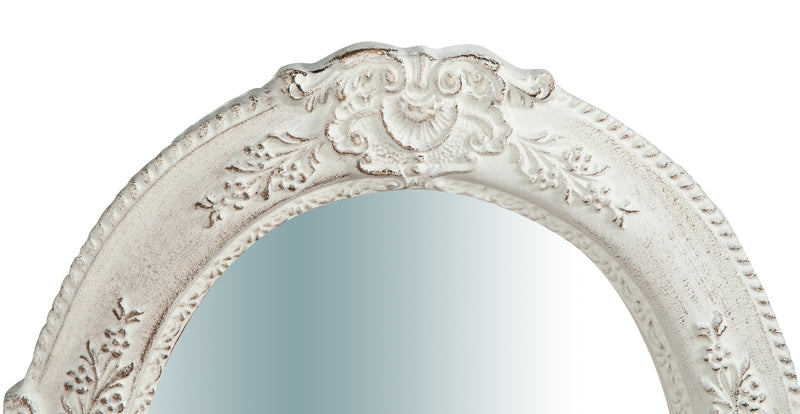 Biscottini Specchiera da parete verticale/orizzontale in legno finitura bianco anticato L40xPR2,5xH32 cm Made in Italy