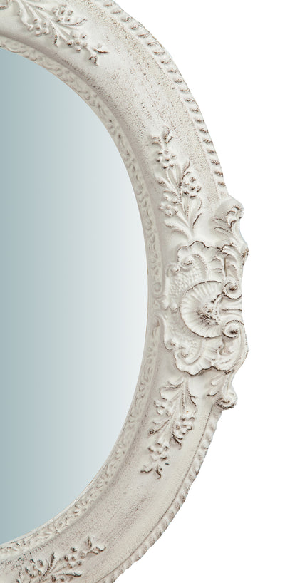 Biscottini Specchiera da parete verticale/orizzontale in legno finitura bianco anticato L40xPR2,5xH32 cm Made in Italy