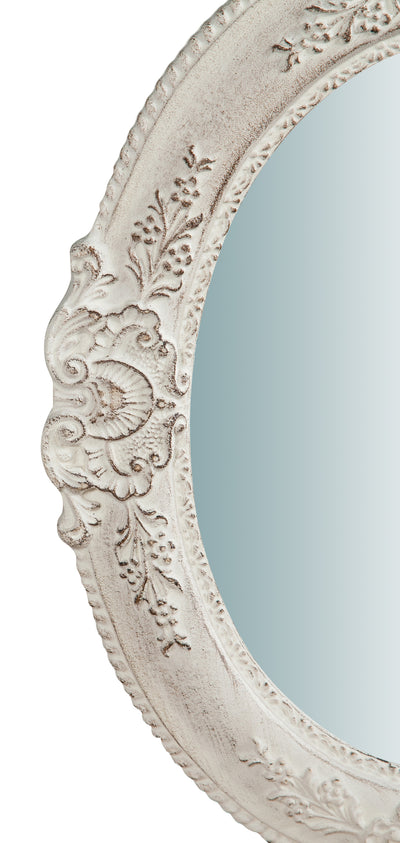 Biscottini Specchiera da parete verticale/orizzontale in legno finitura bianco anticato L40xPR2,5xH32 cm Made in Italy