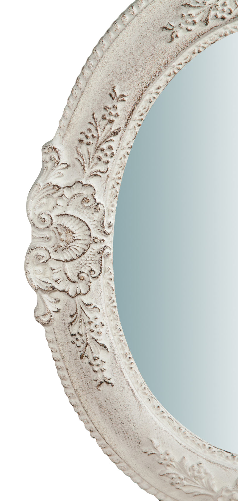 Biscottini Specchiera da parete verticale/orizzontale in legno finitura bianco anticato L40xPR2,5xH32 cm Made in Italy