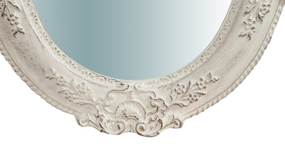 Biscottini Specchiera da parete verticale/orizzontale in legno finitura bianco anticato L40xPR2,5xH32 cm Made in Italy