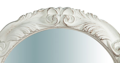 Biscottini Specchiera da parete verticale/orizzontale in legno finitura bianco anticato L66xPR5xH66 cm Made in Italy