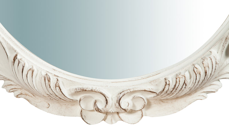 Biscottini Specchiera da parete verticale/orizzontale in legno finitura bianco anticato L66xPR5xH66 cm Made in Italy