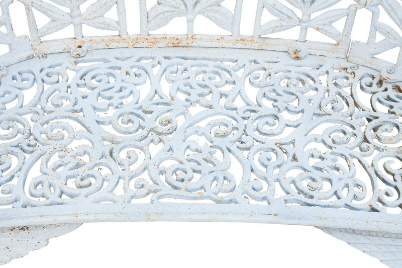 Biscottini Panchina liberty in fusione di ghisa finitura bianca anticata