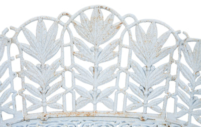 Biscottini Panchina liberty in fusione di ghisa finitura bianca anticata