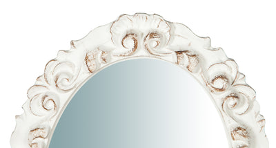 Biscottini Specchiera da parete in legno finitura bianco anticato L25xPR2,5xH31 cm Made in Italy