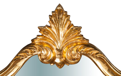 Biscottini Specchiera da parete in legno finitura foglia oro anticato L81xPR4xH69 cm Made in Italy