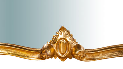 Biscottini Specchiera da parete in legno finitura foglia oro anticato L81xPR4xH69 cm Made in Italy