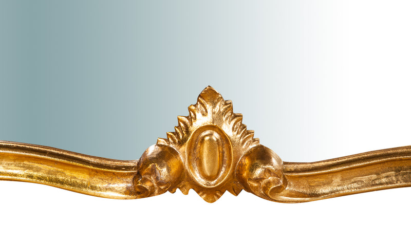 Biscottini Specchiera da parete in legno finitura foglia oro anticato L81xPR4xH69 cm Made in Italy