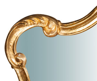 Biscottini Specchiera da parete in legno finitura foglia oro anticato L81xPR4xH69 cm Made in Italy