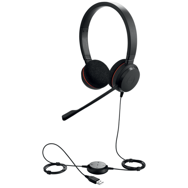 Jabra Evolve 20 MS Stereo Auricolare Cablato A Padiglione Ufficio USB tipo A Nero